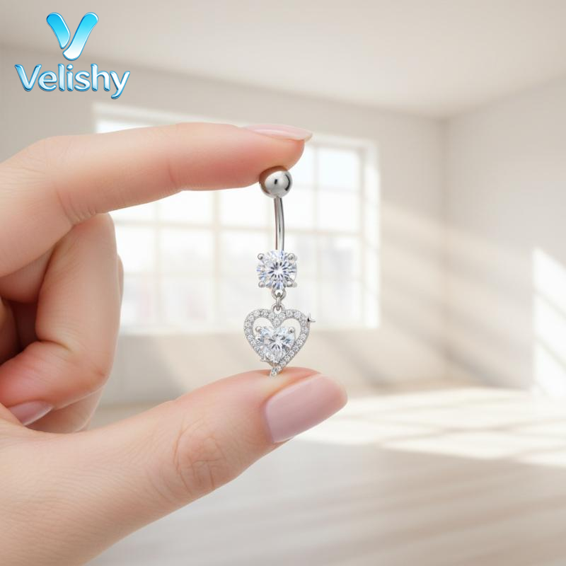 Body Jewelry Belly Button Rings - Cerrahi Çelikten Nikel İçermeyen Göbek Piercingi,