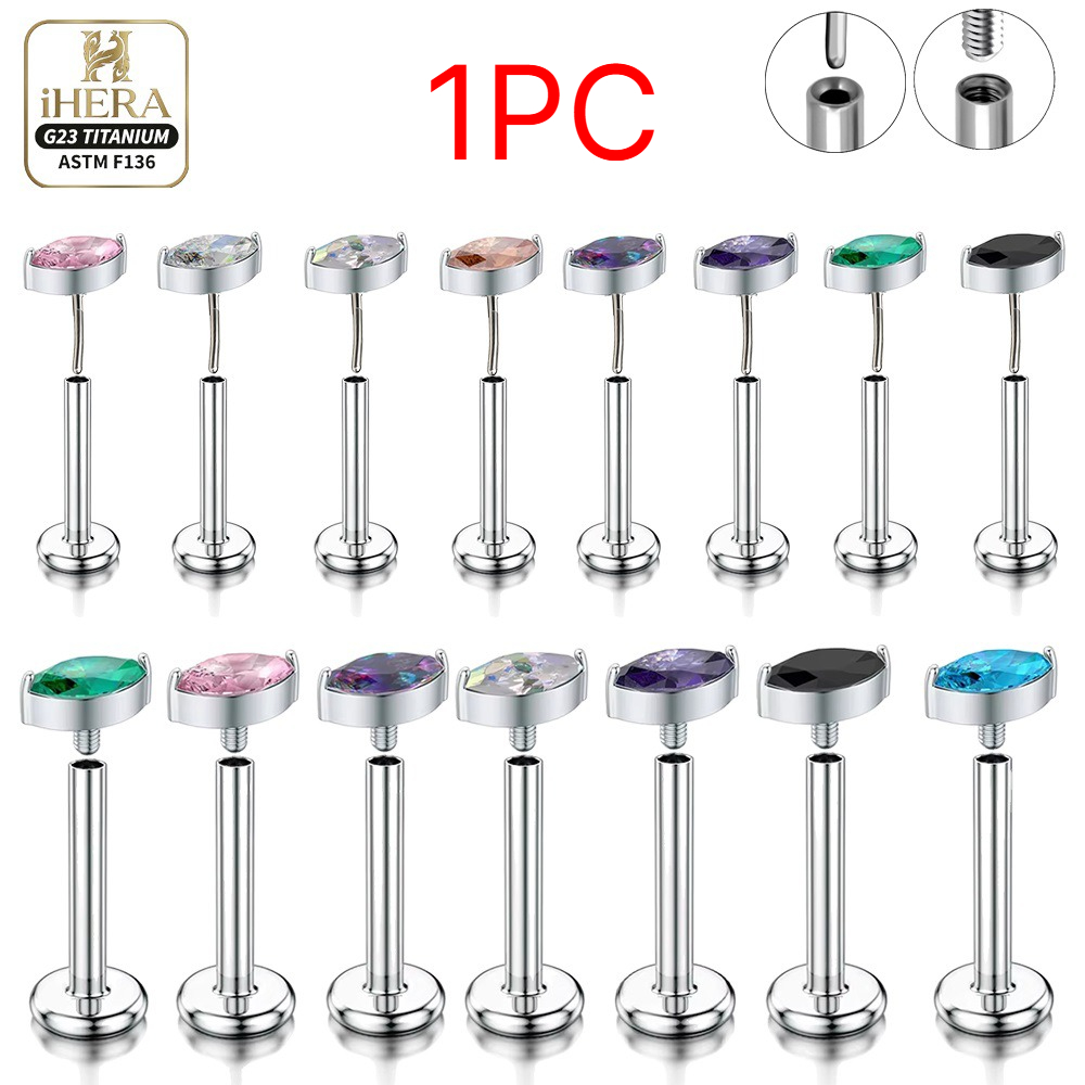 Body Jewelry In Bulk - Parıltılı CZ İşlemeli Temel Titanyum Piercing