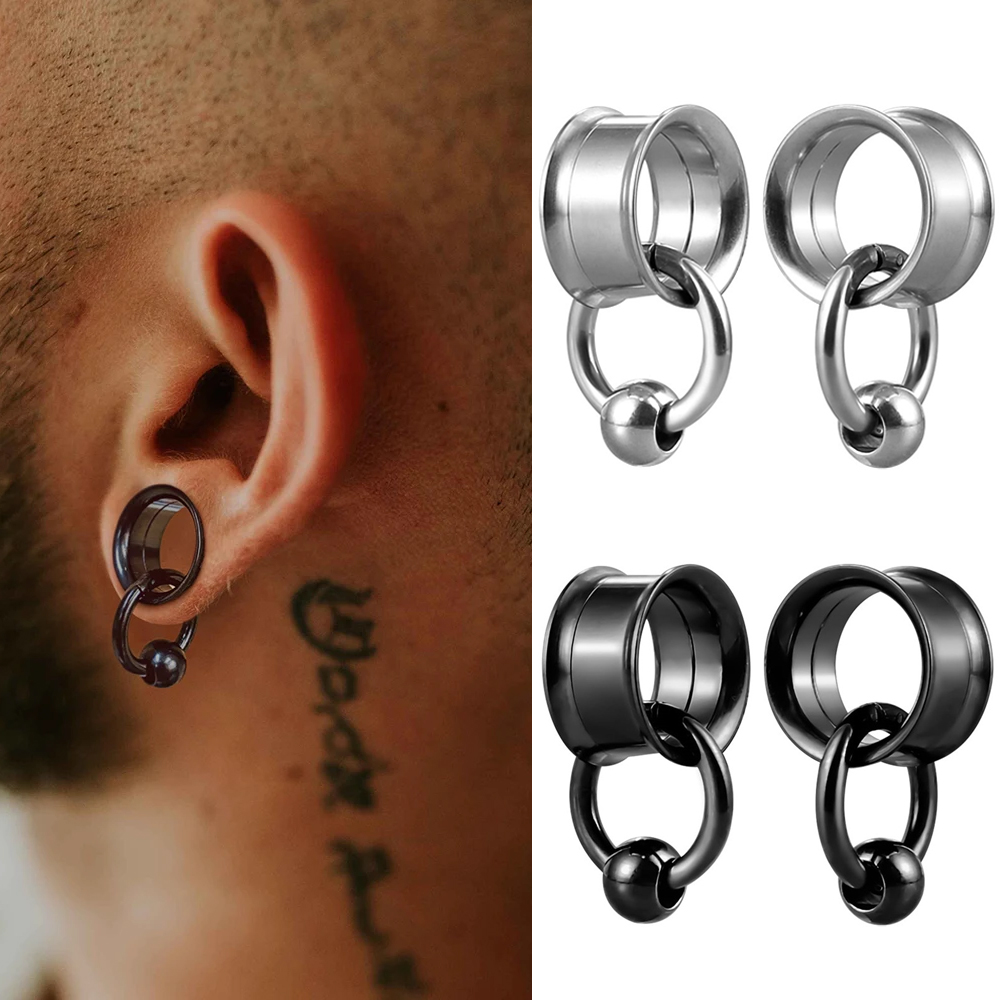 Body Jewelry Hangers - 2'li Set Paslanmaz Çelik Yuvarlak Kulak