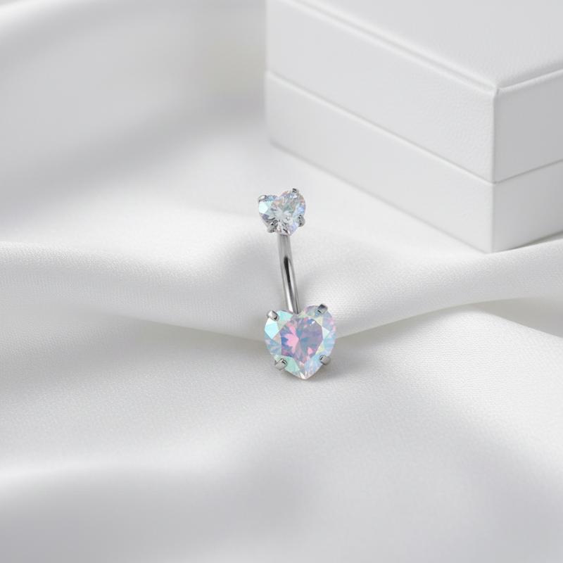 Body Jewelry Belly Button Rings - Paslanmaz Çelik Kristal Göbek Deliği Halkaları