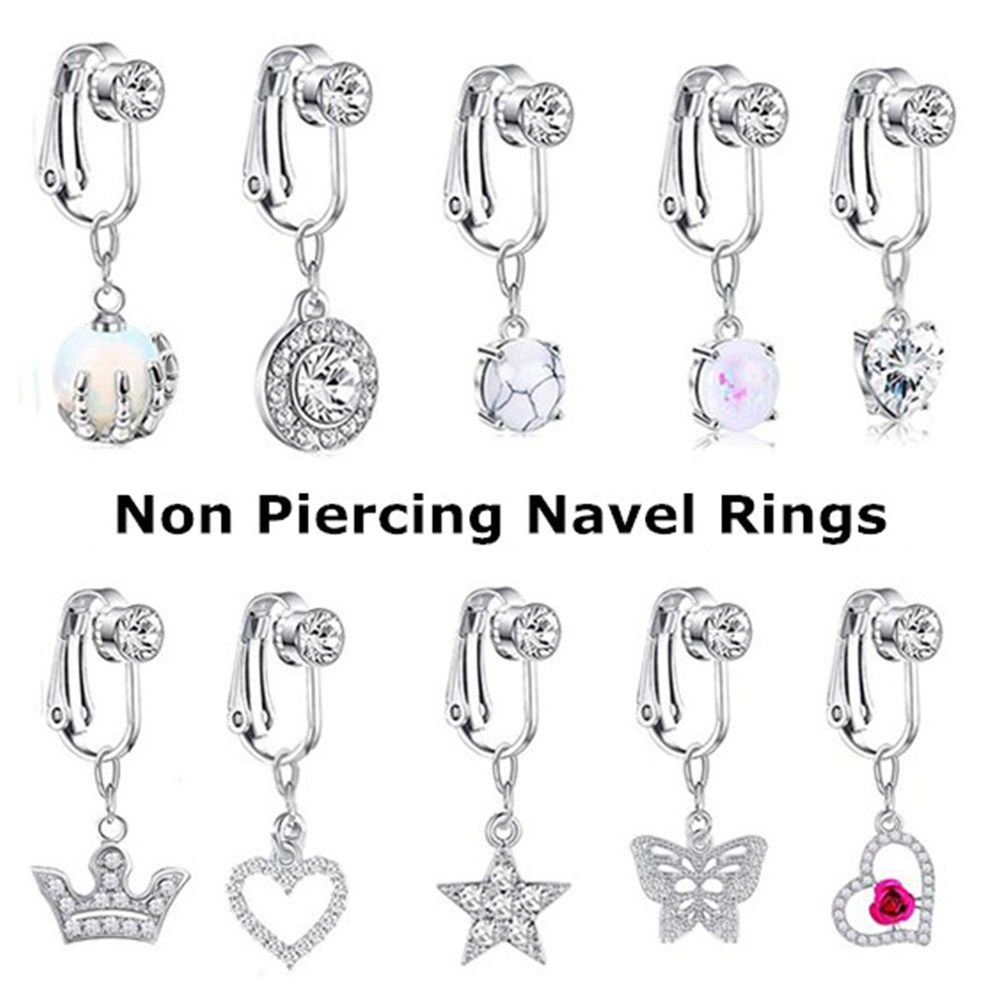 Body Jewelry Belly Button Rings - Moda Kadın Göbek Deliği Halkası Deliksiz