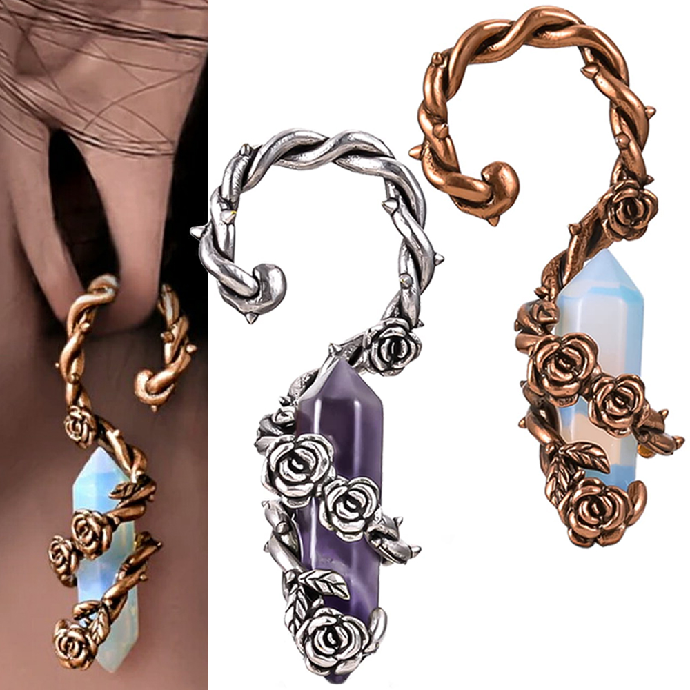 Body Jewelry Hangers - 1 adet bakır gül asma taş