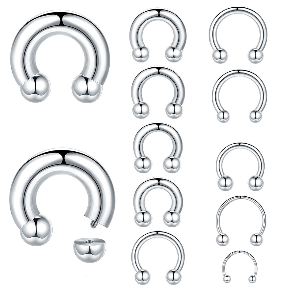 Body Jewelry Hangers - 1 adet 18G-00G büyük Ölçülü Paslanmaz