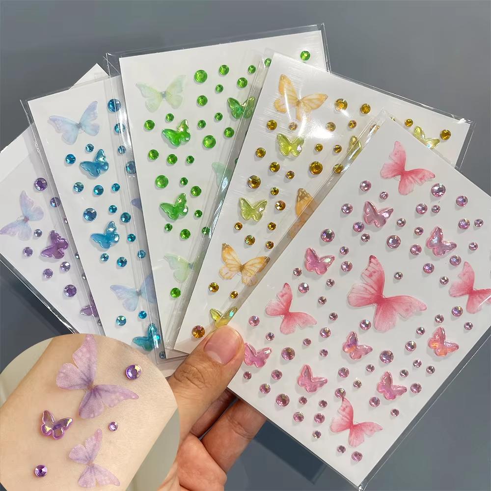 Body Jewelry Diamond - 1 sayfa Gözler Yüz Makyajı Kelebek