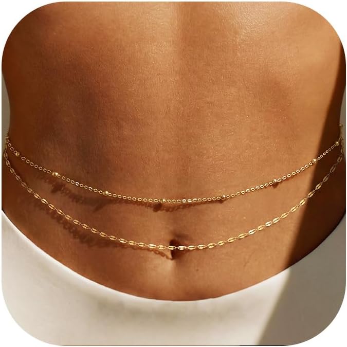 Body Jewelry In Bulk - 14 Ayar Altın Kaplama Bel Zinciri