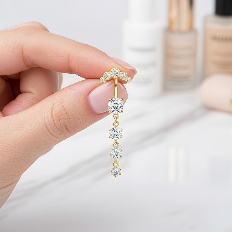 5 adet moda Rhinestones göbek  - Body Jewelry Belly Button Rings incelemesi ve fiyatı