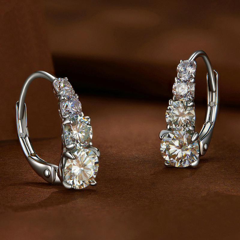 S925 Gümüş 1.8CT Mozanit Küpe  - Body Jewelry Diamond incelemesi ve fiyatı