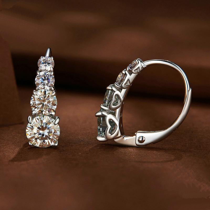S925 Gümüş 1.8CT Mozanit Küpe  - Body Jewelry Diamond incelemesi ve fiyatı