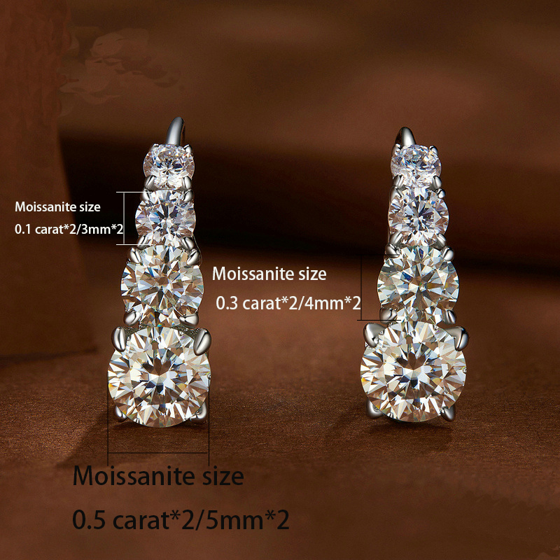 S925 Gümüş 1.8CT Mozanit Küpe  - Body Jewelry Diamond incelemesi ve fiyatı