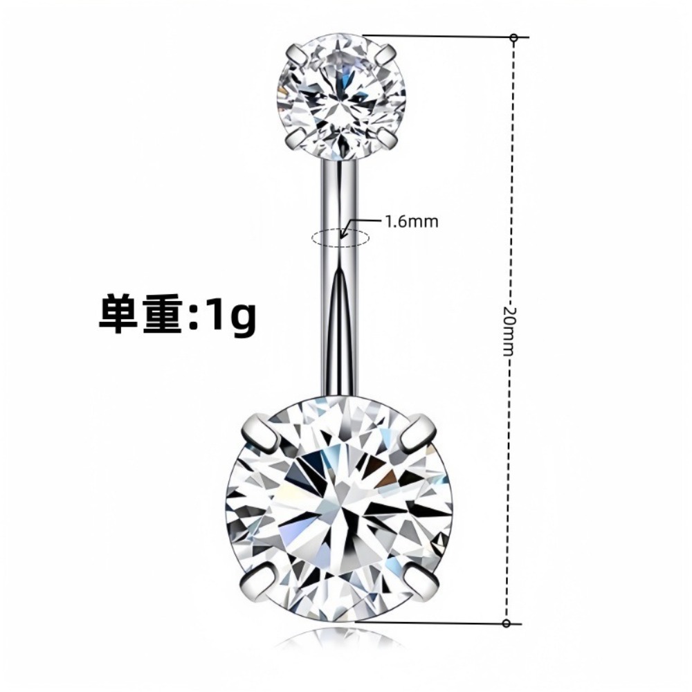 Kalp Yuvarlak Çift Kafa Zirkon - Body Jewelry Belly Button Rings incelemesi ve fiyatı