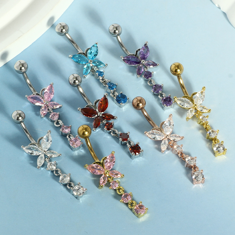 14GA Altın Kelebek ve Sarkan Ç - Body Jewelry Belly Button Rings incelemesi ve fiyatı