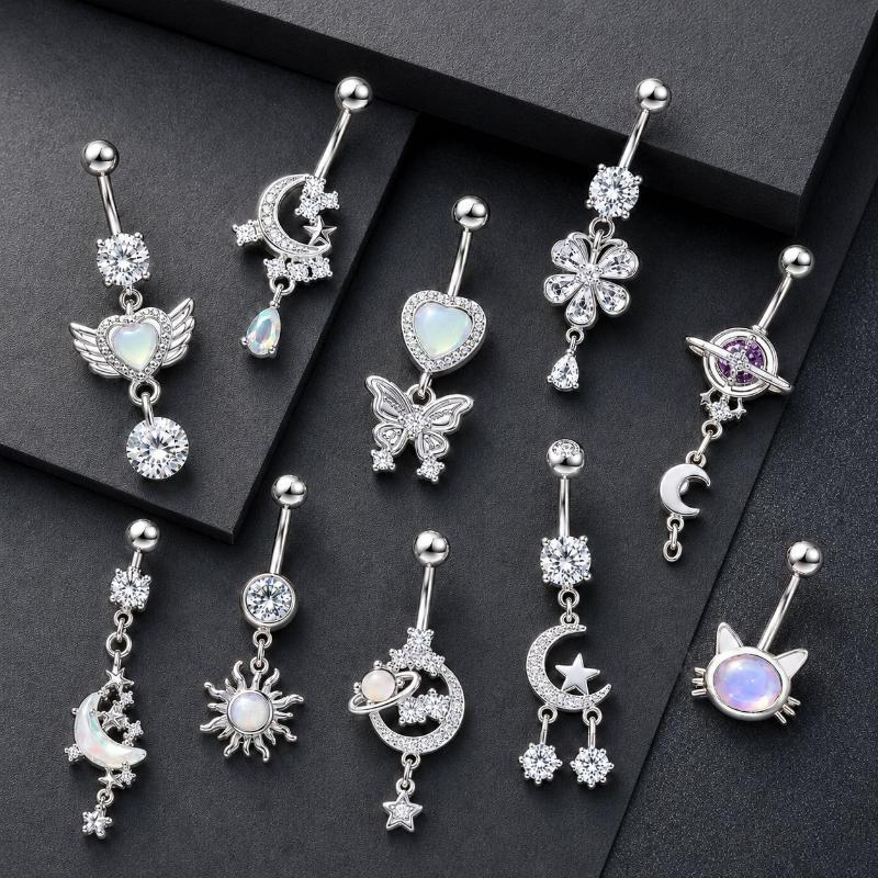 Renkli Y2K Paslanmaz Çelik Zir - Body Jewelry Belly Button Rings incelemesi ve fiyatı