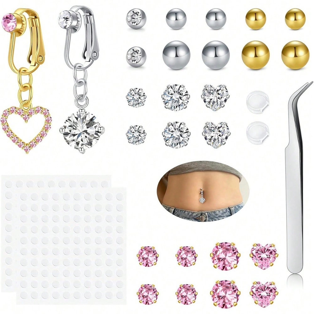 Altın Renkli Sahte Göbek Pierc - Body Jewelry Belly Button Rings incelemesi ve fiyatı