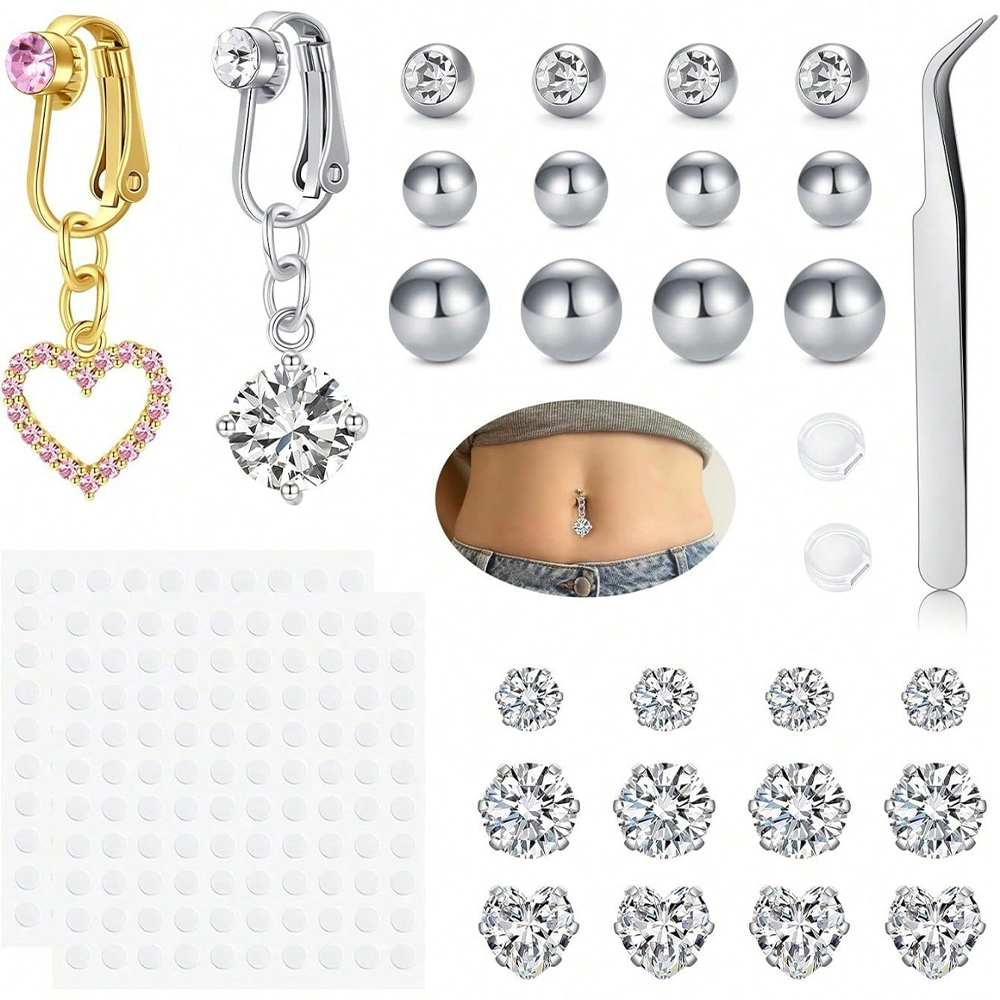 Altın Renkli Sahte Göbek Pierc - Body Jewelry Belly Button Rings incelemesi ve fiyatı