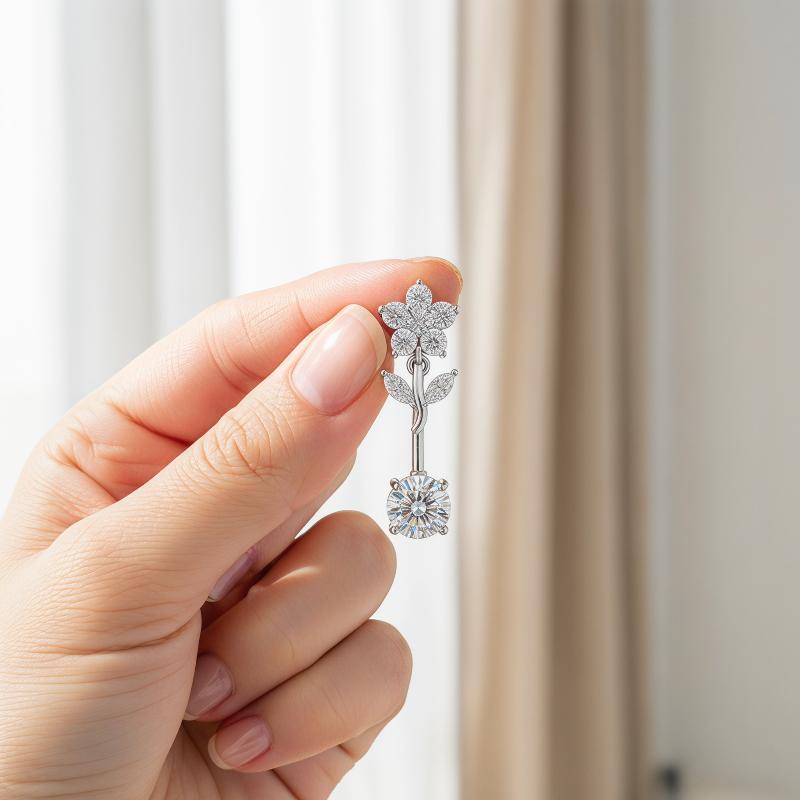 Çiçek göbek deliği halkası par - Body Jewelry Belly Button Rings incelemesi ve fiyatı